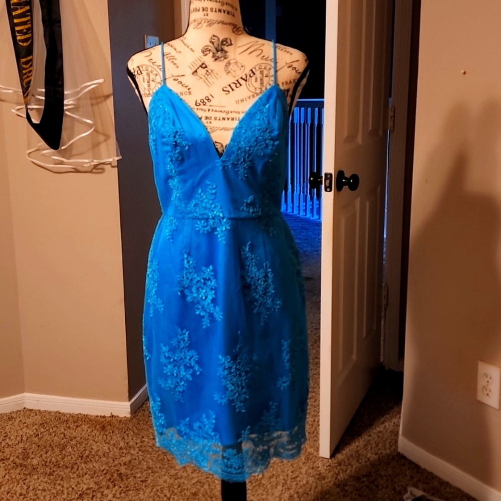 Teal Spaghetti Strap Dress